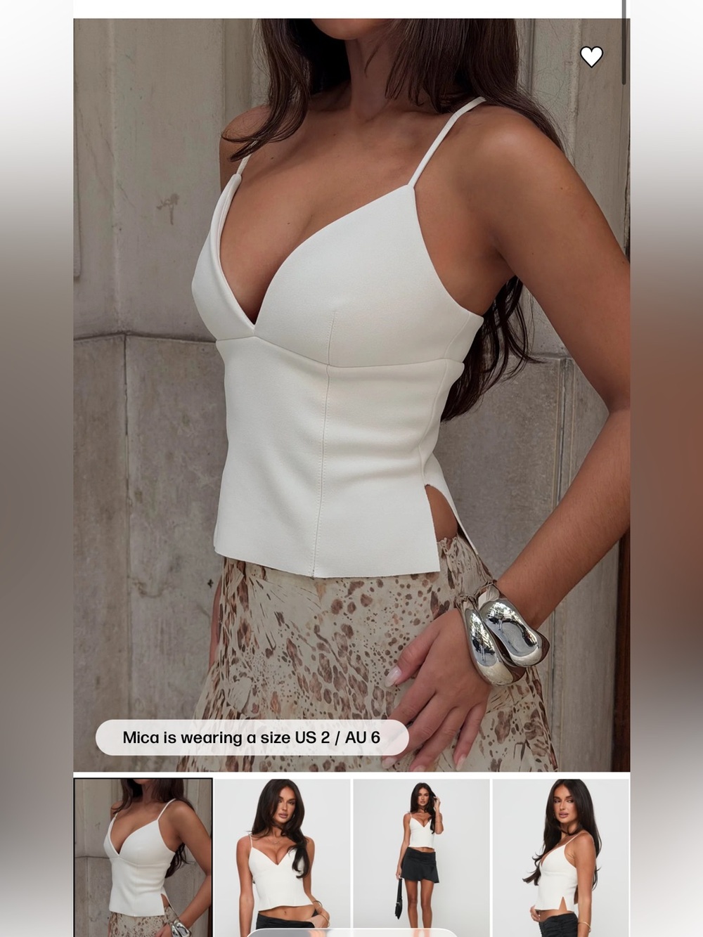 Princess Polly Sculpture Top - Cream NWTs